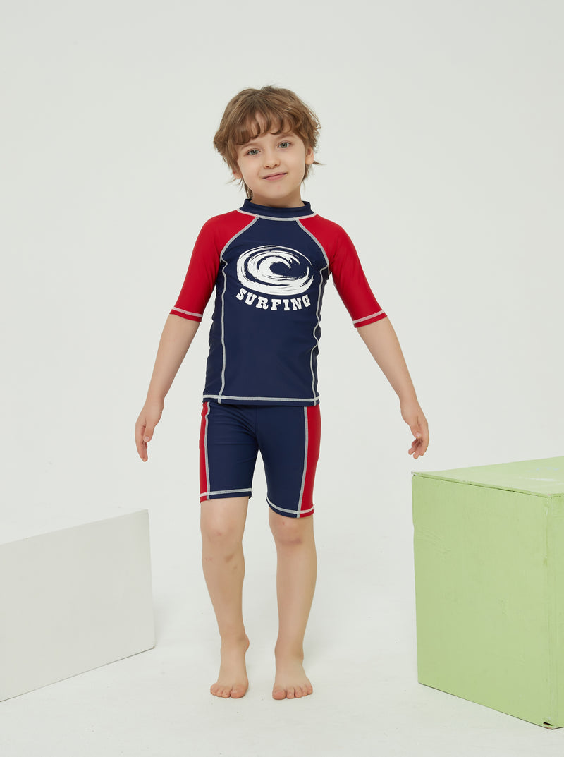 Boys Block Colour Two Piece Swim Set Junior