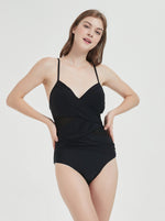 Mesh-panel Cross swimsuit