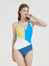 Block High-Cut One-Piece Swimsuit