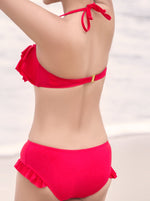 Double ruffle top swimsuit set