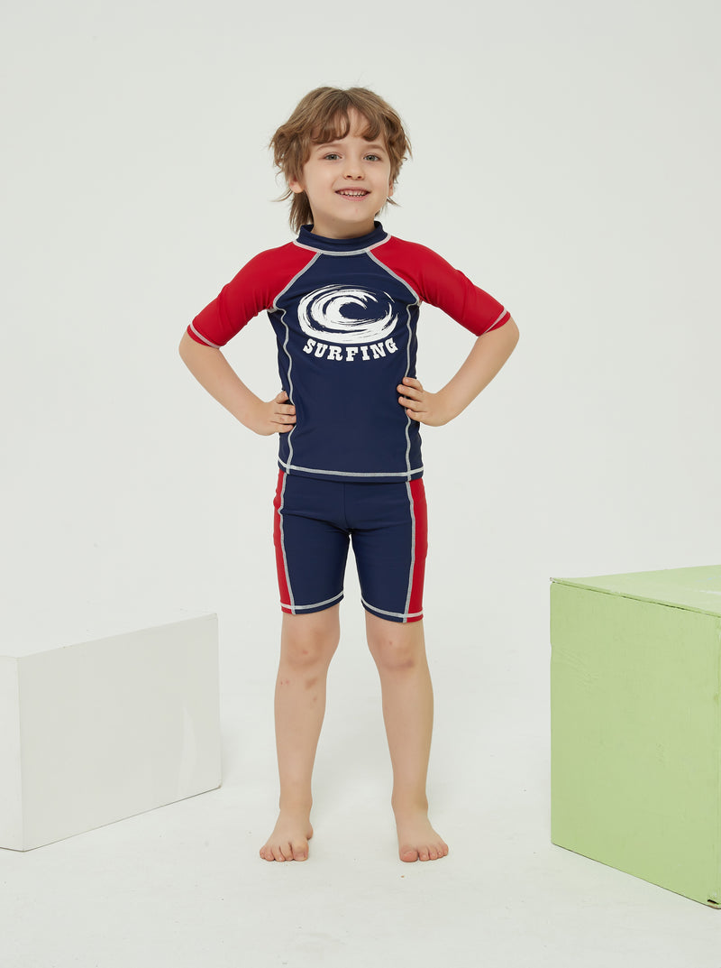 Boys Block Colour Two Piece Swim Set Junior